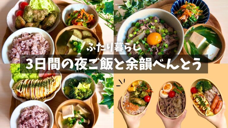 【2人暮らし】夜ご飯と余韻べんとう丨のり塩唐揚げ/牛丼/豚平焼き