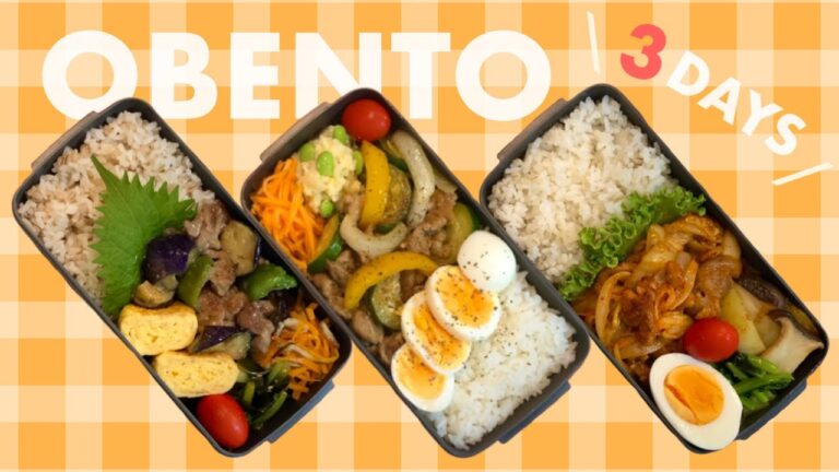 【3日間のお弁当作り#17】豚こま肉と作り置きに頼る夫弁当3日分｜豚なすピーマン味噌炒め・豚肉と夏野菜のカレー炒め・豚キムチ弁当