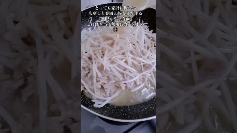 【お得なアレンジレシピ】③もやしと春雨と豚こま肉で作る中華店の味！『無限もやし春雨』これは本当に無限に食べられる！2024年11月24日