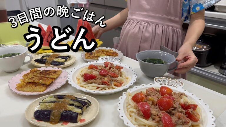 【晩ごはん】3日間うどん生活|晩ごはん献立【ふたり暮らし】