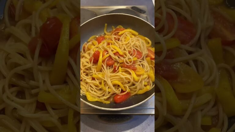 パプリカとミニトマトの和風パスタ‼️Japanese pasta