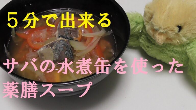 ＃98【５分で出来る！】「美容・健康に良い鯖の水煮缶を使った薬膳スープ」