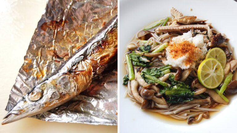 【すだちそば】さんまの塩焼きと茸のすだち蕎麦の作り方／ばあちゃんの料理教室