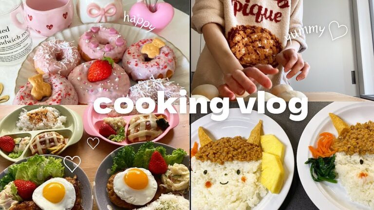 【cooking vlog】大雪⛄️❄️に負けない平日夜ご飯作り🍽️と、節分ご飯🍚｜反抗期娘に褒められる💓ふわもちリッチドーナツ🍩🎀