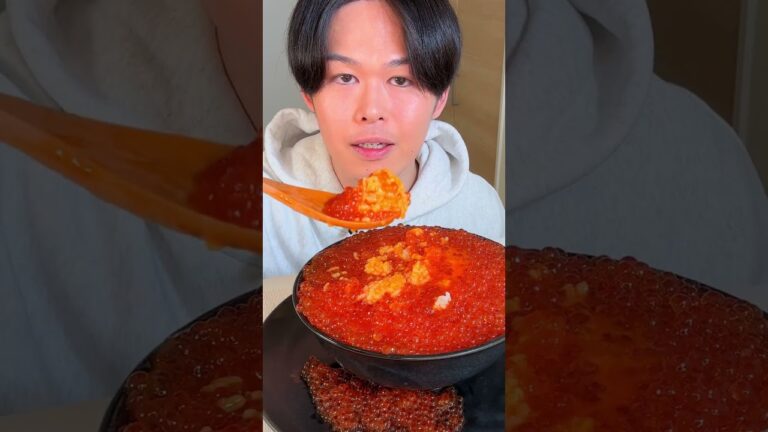 salmon roe eating いくら丼 mukbang ASMR #shorts
