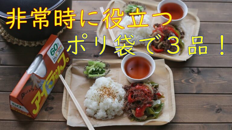 【#非常食】緊急事態でも簡単に作れる！ポリ袋でご飯・プルコギ・キュウリの浅漬けの作り方！【#母熊の料理動画】
