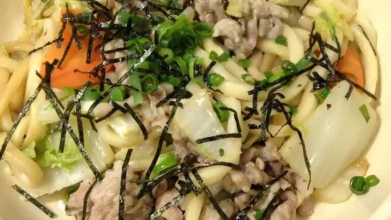 白菜と豚肉のバター醤油うどん