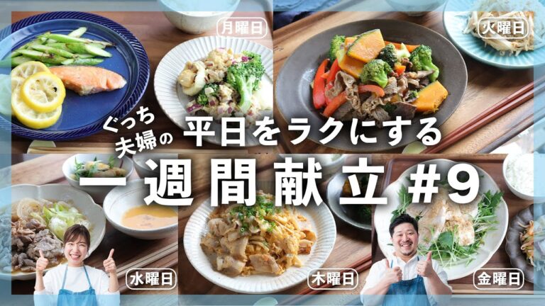 [一週間の献立] ごはんが進むお肉の献立多め！魚の献立もあります！ / お買い物リスト付き / レシピを全てお伝え【Part9】