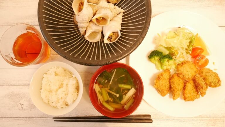 今日の夕飯公開！【日常のおかずの支度】☆つぶ貝を使った2品と冷凍してあったパン粉焼きを！