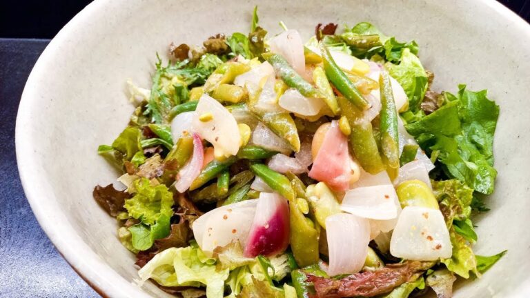 新玉ねぎと3種の豆サラダ【365日サラダ記念日92皿目】