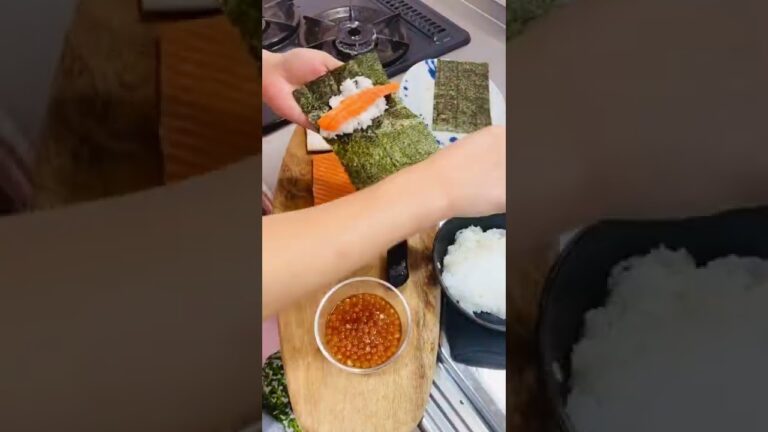 YouTube史上最速で鮭イクラ手巻き作って食べる男