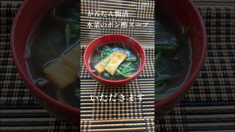 【お料理フラメンコ】かんたん腸活スープ♡水菜のポン酢スープ #ダイエット #デトックス #健康 #japanesefood #japones #cook #cocinar