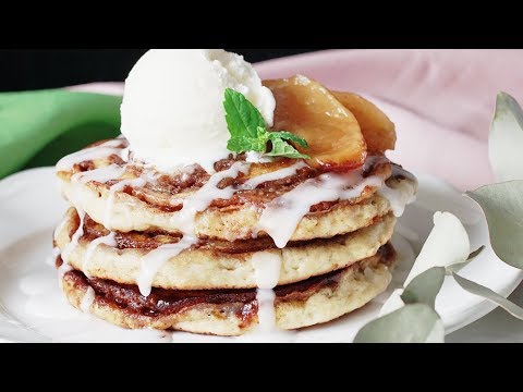 【休日のブランチにどうぞ❤️】シナモンロールパンケーキ🥞