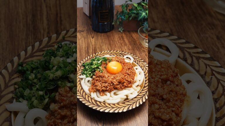 本当にレンジだけで作れる絶品肉味噌うどんでございます #簡単レシピ #レンジ