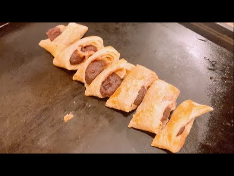 【感動！あんこ巻き】月島もんじゃだるまの熱々鉄板焼スイーツ【飯テロ】