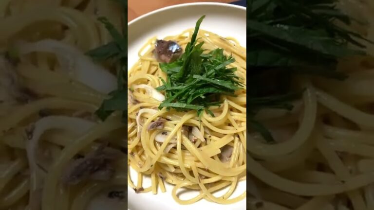 【ズボラ料理】サバ缶の和風パスタ。