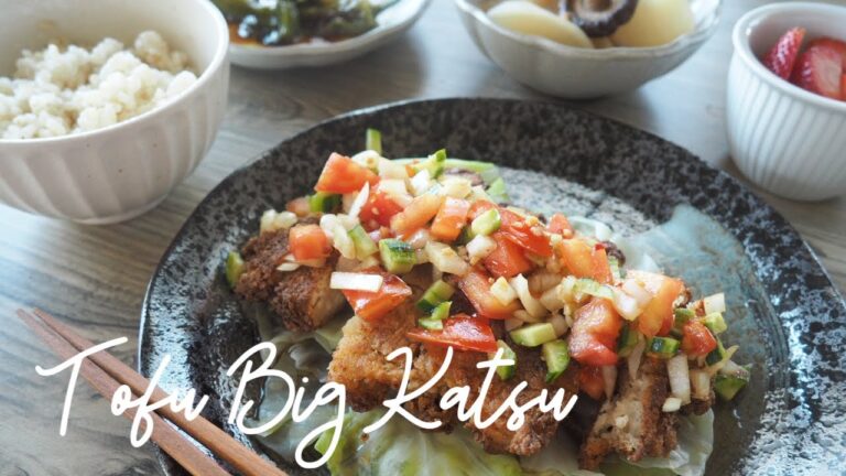 【 レシピ】 夏野菜の万能ダレとお豆腐のジャンボカツフライ ｜りさの菜食ご飯