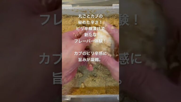 丸ごとカブの秘めた辛さ！ピリ辛糠漬けで新たなフレーバー体験！カブのピリ辛感に旨みが凝縮。　#糠漬け #nukazuke  #フードライフプランナー #種菌