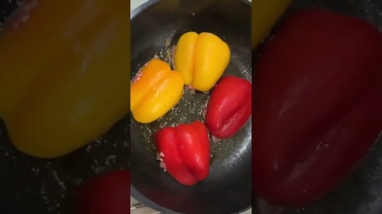 【ASMR】肉詰めパプリカを焼いてみると？