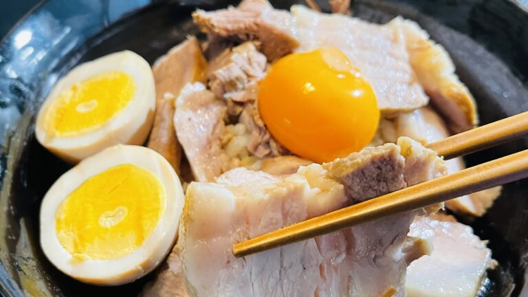 フライパンでほったらかし！【自家製本格チャーシュー丼】豚バラ肉がトロトロでたまらん♪Authentic char siu bowl【home cooking】