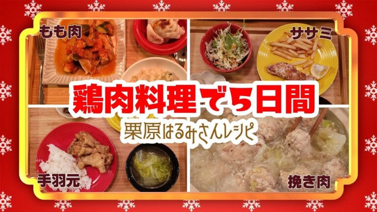 【Cooking Vlog】我が家の晩ごはん｜栗原はるみさんレシピ｜鶏肉料理で５日間の晩ごはん｜クリスマスにも