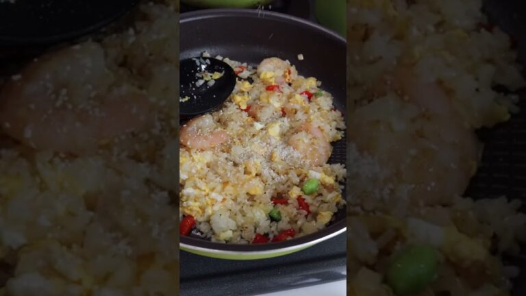 忙しい日は残り物で簡単👨‍🍳ワンパン【エビピラフ】5分でできて美味しい🍳 #shorts   #ピラフ  #ワンパンレシピ