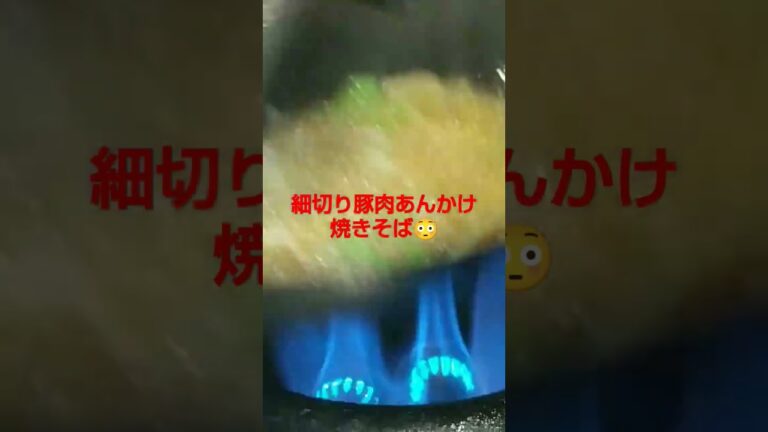 ぼっち御飯その14細切り豚肉あんかけ焼きそば😳