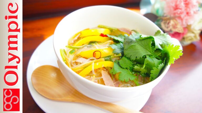 オリンピックの超簡単レシピ　★残り物リメイクシリーズ 　春雨サラダの残りで・・・タイ風スープの作り方