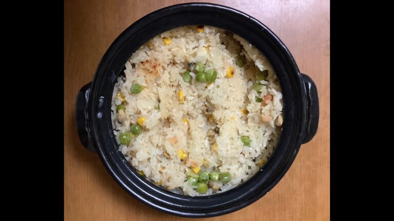 土鍋でピラフを作る練習をしました。