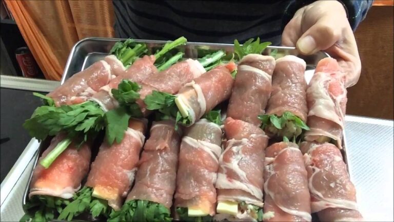 お弁当レシピ　簡単　豚肉のお麩巻き　豚肉の紅しょうが巻き　Contact bran winding and red ginger winding of how to make pork