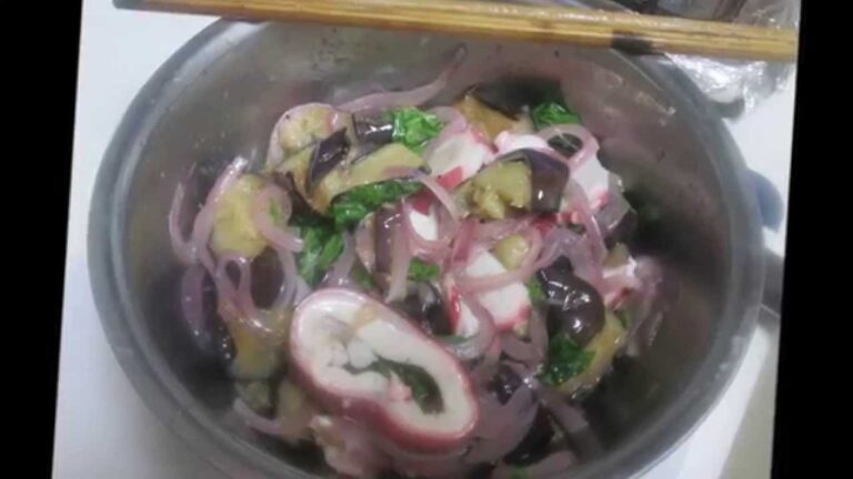 タコとナスと紫玉葱のマリネ
