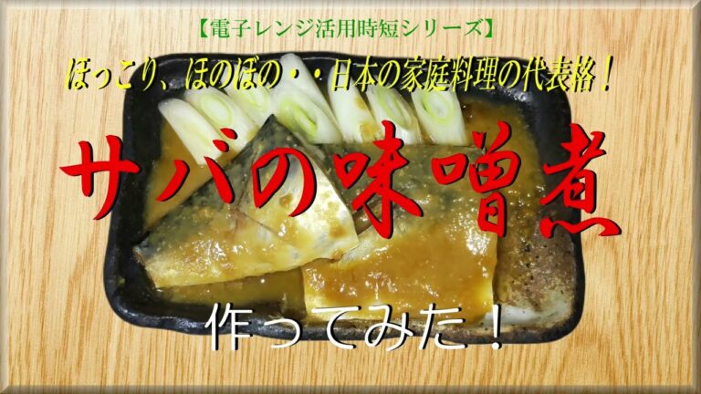 【レンジで時短】ほっこり、ほのぼの・・日本の家庭料理の代表格！《サバの味噌煮》作ってみた！