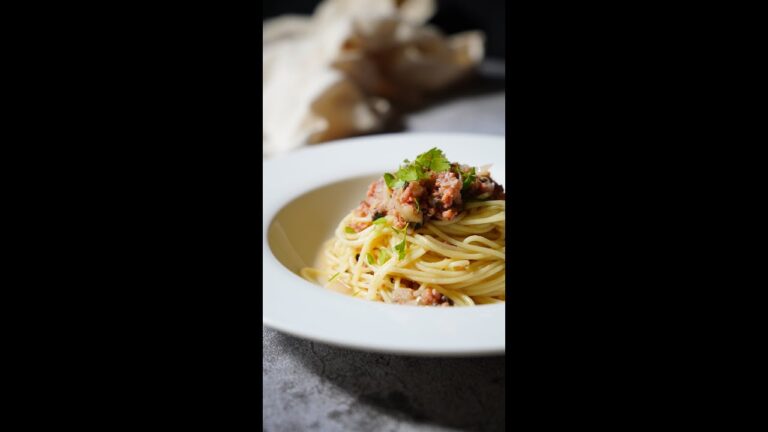 タコとネギを煮込んだ美味しいパスタの作り方 #shorts
