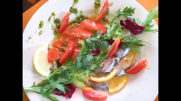 秋刀魚のマリネとサーモンのカルパッチョの2種盛・海老名のイタリアン・自家菜園のロカーレ