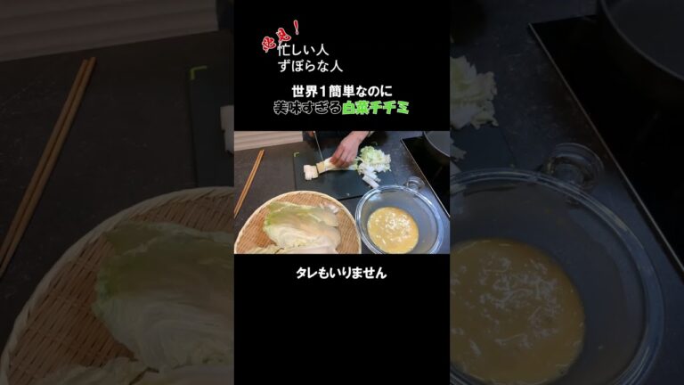 【世界１簡単なのに美味い！？】白菜チヂミ！【ずぼら飯】#shorts