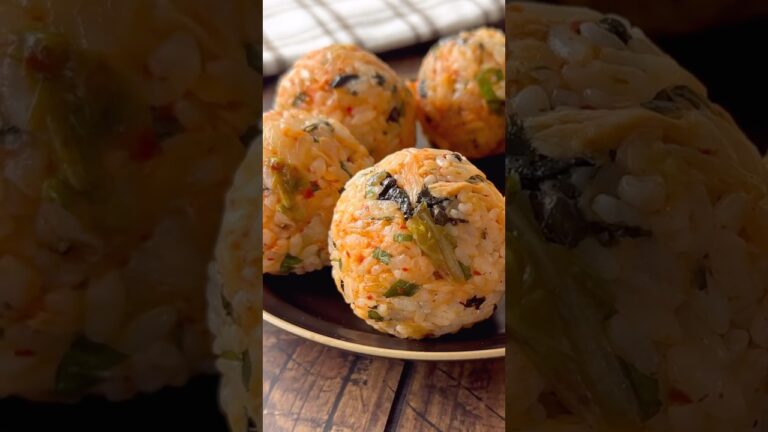 韓国の視聴者様に教えてもらった美味しいおにぎり🍙ツナとキムチのまんまるチュモパ🙌