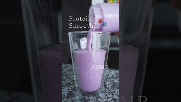 これ以上に美味しいプロテインスムージーはないと思ってる🍓 #生活音asmr #foodasmr #asmrcooking #料理  #asmr #smoothie #protein #プロテイン