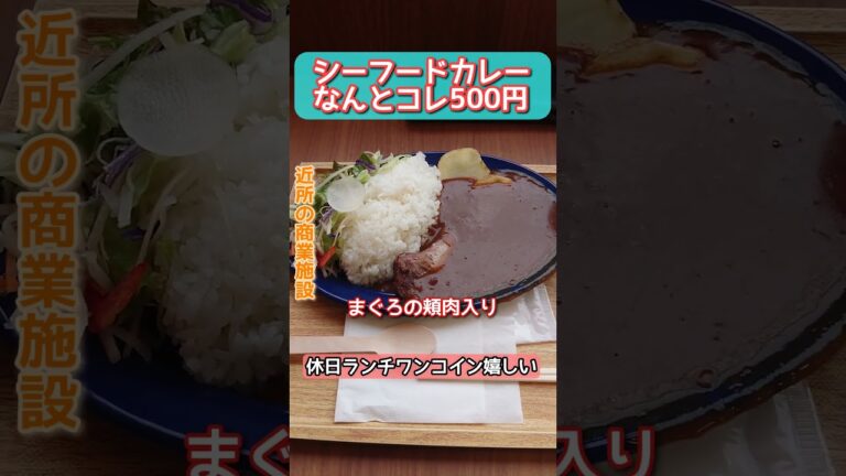 ランチはワンコイン【激熱シーフードカレー】まぐろの頬肉入り✨ペロリ😙 #curry #shorts
