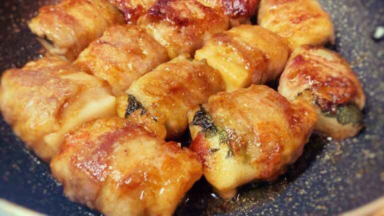 簡単レシピ！餅チーズ豚バラ巻き【猿でもできる料理】おつまみにもおかずにもなる！