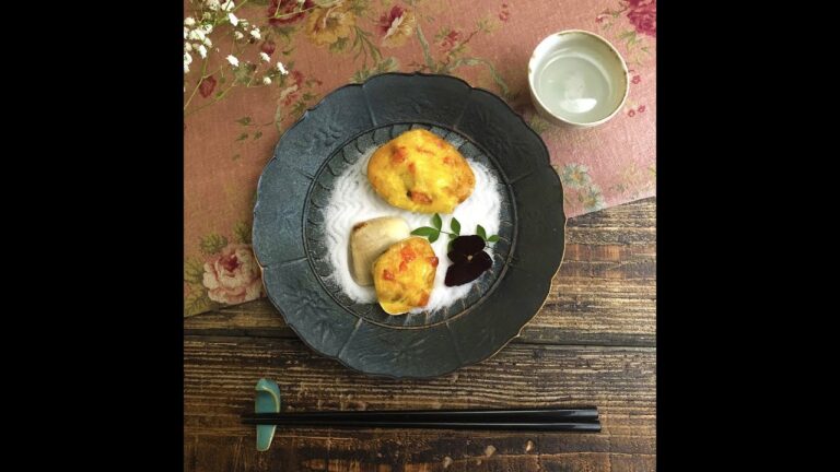 卵の黄色とパプリカの赤でカラフルに！ はまぐり黄味餡焼き ｜和食のレシピ集