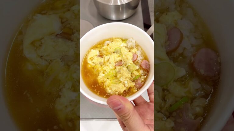 息子に卵スープご飯を作ってみた！