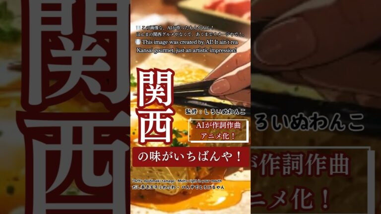 📢 ↑曲フルverは↑上をクリック！ぜひ聴いてなー✨『🔥 関西の味が一番や！🔥』✨AI anime🔥 Kansai Flavors Are the Best! 🔥 #anime #ai生成アニメ作品