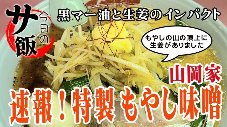 山岡家期間限定特製もやし味噌ラーメンを食べたら黒マー油と生姜でガツン！とやられました【サウナ飯】