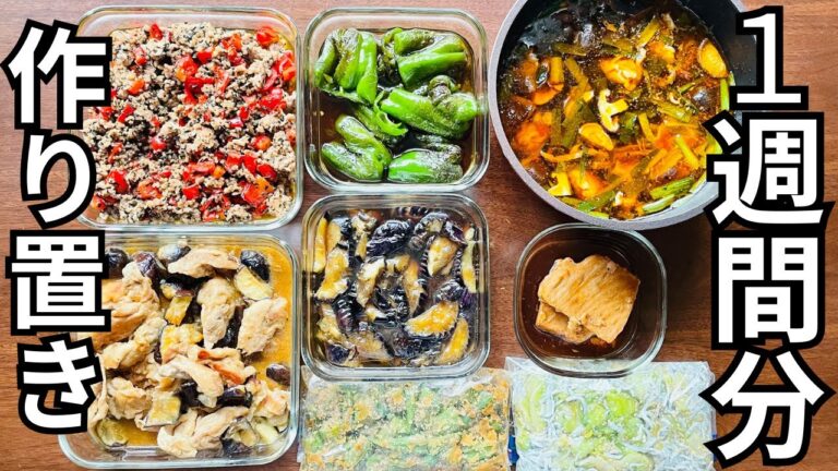【1時間以内】夏野菜たっぷり！１週間分のお弁当おかず8品まとめて作り置き！【作り置き実況：104】