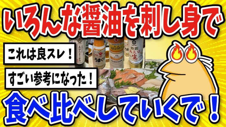 【2ch面白いスレ】刺し身で醤油を食べ比べしていくで！【グルメ料理】