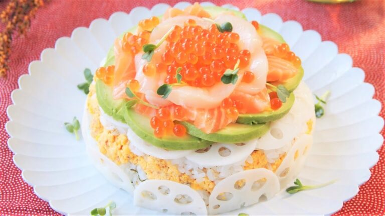 ひな祭りレシピ！簡単ちらし寿司ケーキの作り方。【料理研究家：麻生怜菜】｜How To Make Sushi Cake.
