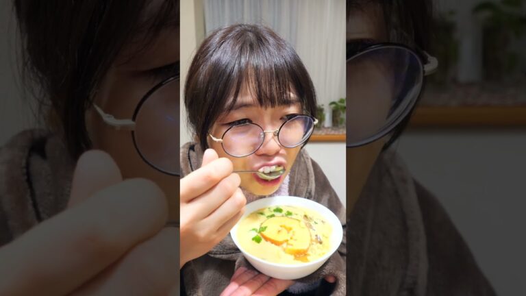 寒い日に茶碗蒸しで温まる　#shorts #料理 #vlog #飯テロ