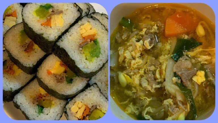 【韓国料理】キンパ＆ユッケジャンスープ