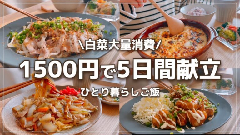 【5日間献立】とろ〜っと白菜のお好み焼き【ゆる節約】【白菜大量消費🥬】