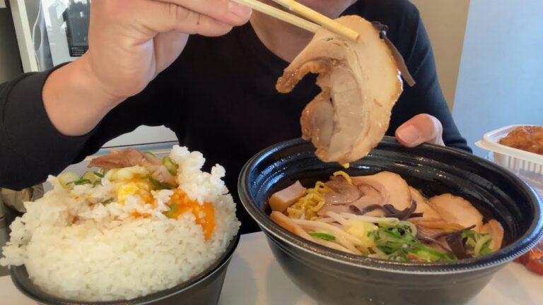 『飯テロ』チャーシューで白飯を巻いて食べると、こんなに旨いのか‼初めて知った🍚JapaneseFoodMukbang